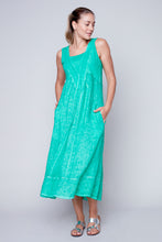 Load image into Gallery viewer, Carre Noir square neck sleeveless dress with ruffle bottom
