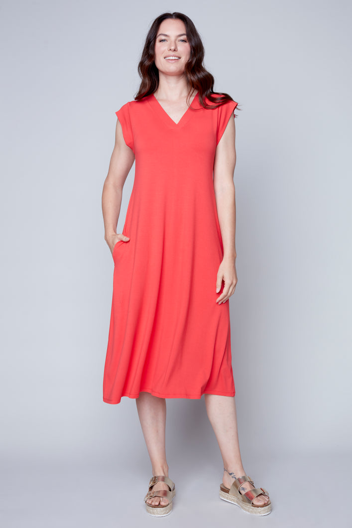 Peach Linen Dress - Carre Noir Collection