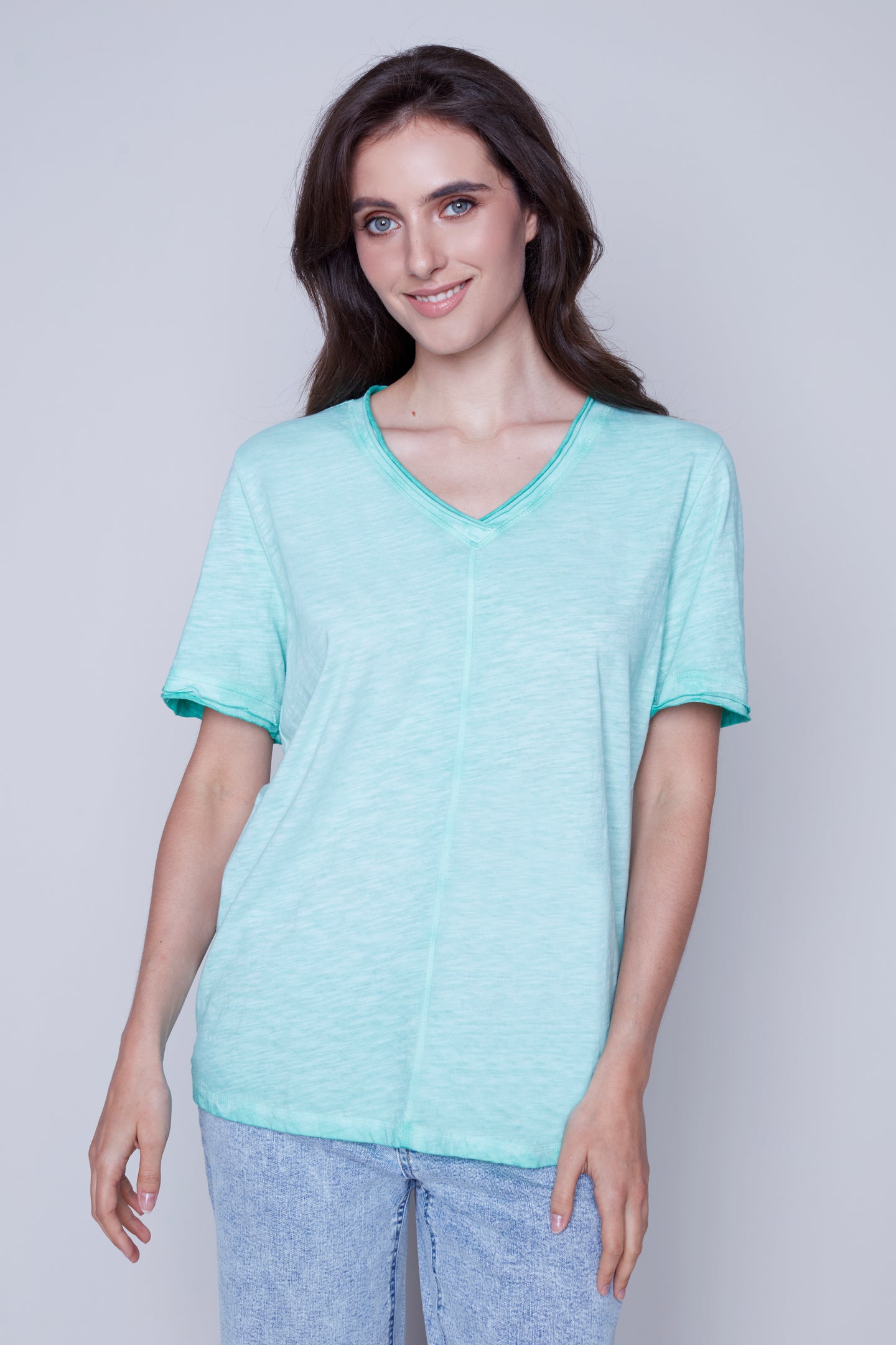 Carre Noir cotton t-shirt with v-neckline