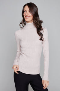 Pull col roulé ajusté texturé Carré Noir