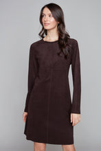 Load image into Gallery viewer, Carre Noir pop-over faux suede dress
