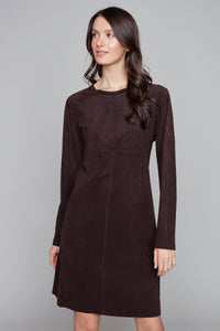 Carre Noir pop-over faux suede dress
