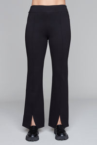 Carre Noir pull-on flare pants with front split hems