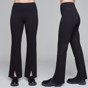 Carre Noir pull-on flare pants with front split hems