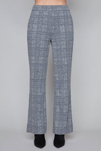 Carré Noir - Pantalon évasé à motif écossais à enfiler