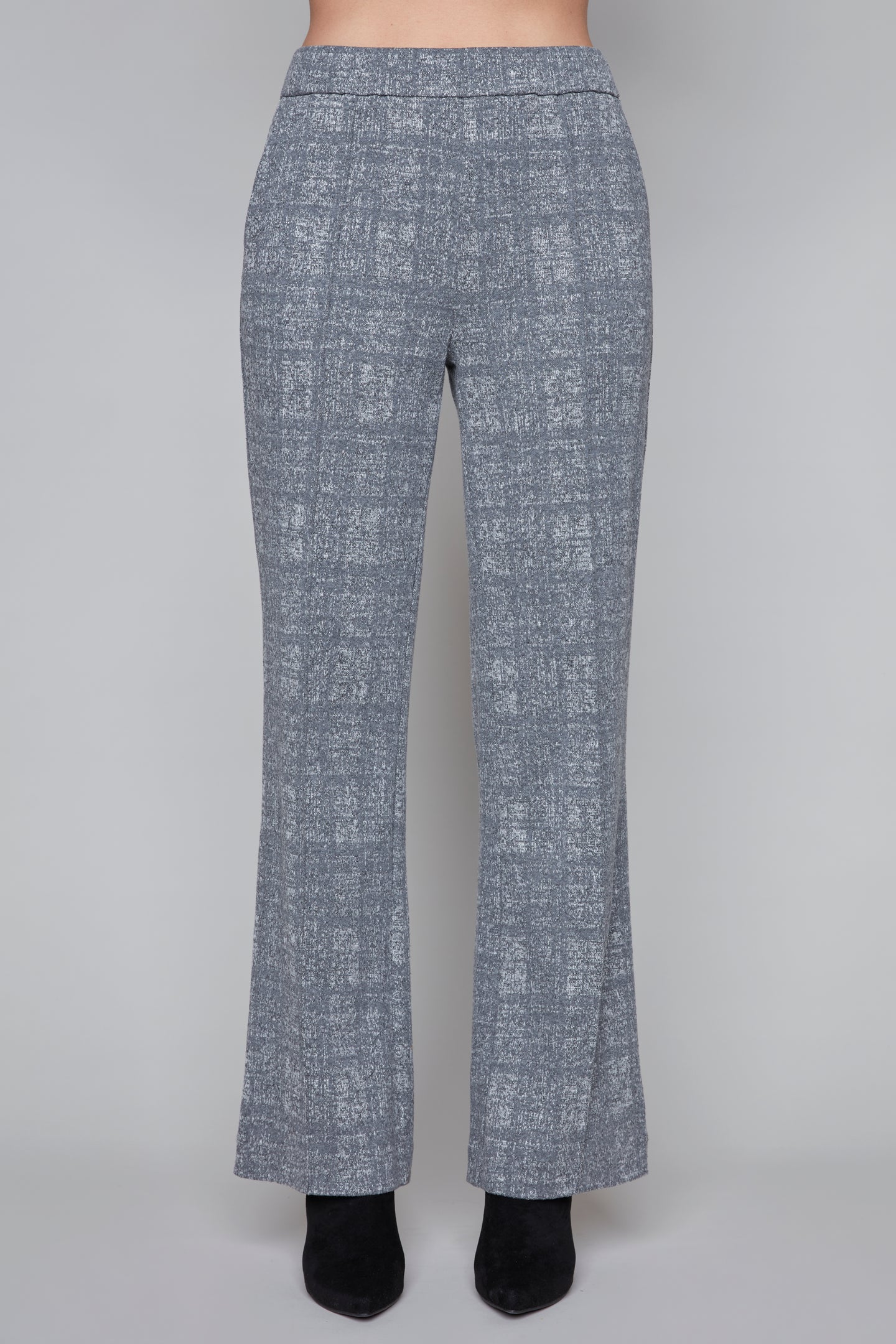 Carré Noir - Pantalon évasé à motif écossais à enfiler