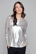 Load image into Gallery viewer, Carre Noir metallic long sleeve top
