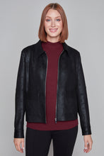 Load image into Gallery viewer, Carre noir zip front faux leather jacket
