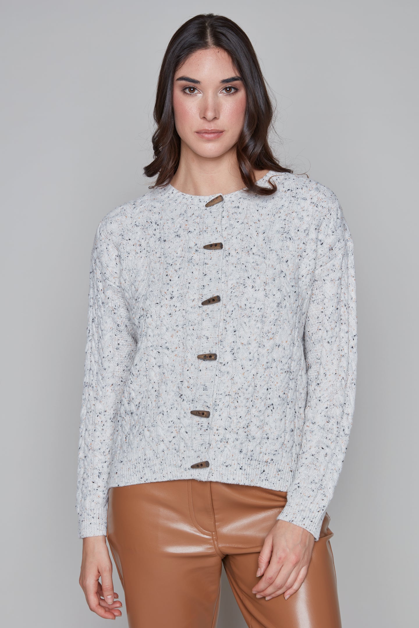 Carre Noir dotted button front sweater