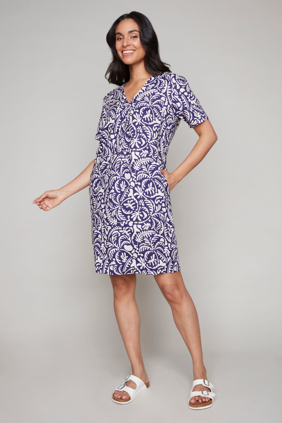 Carre Noir short sleeve paisley patterned dress
