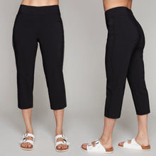 Load image into Gallery viewer, Carre Noir pull-on capri pants with side stitching details
