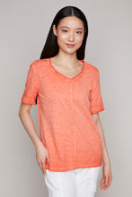 Load image into Gallery viewer, Carre Noir v-neck lined cotton t-shirt
