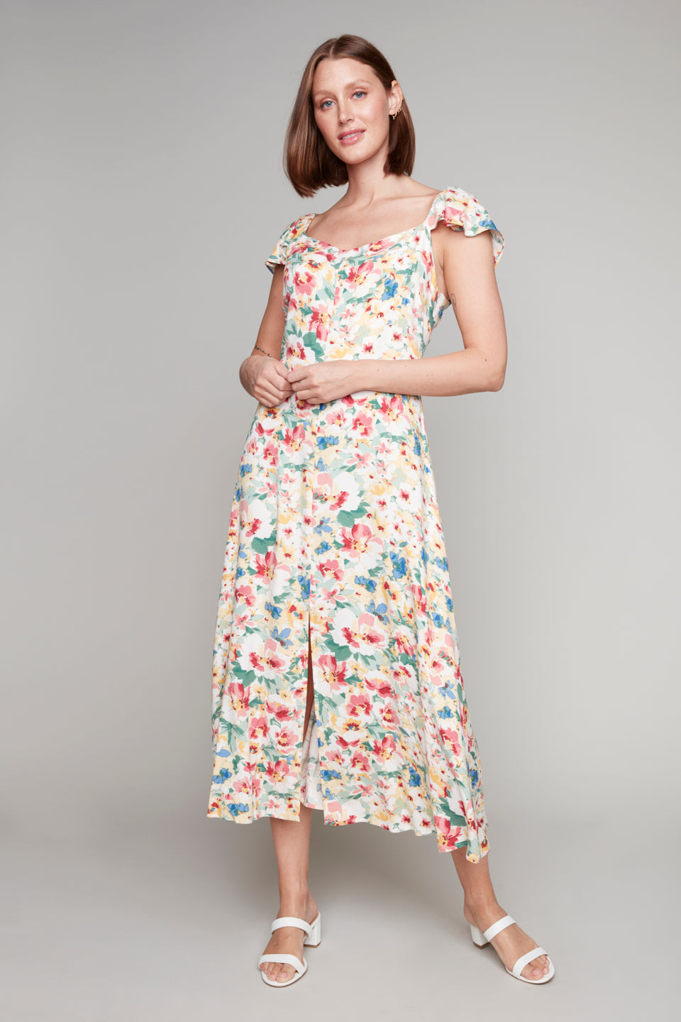 Carre Noir sleeveless floral print midi dress