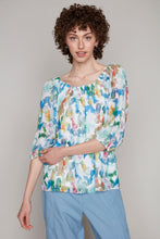 Load image into Gallery viewer, Carre Noir off-the-shoulder blouse in watercolour print
