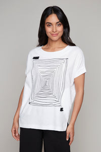 Carre Noir novelty t-shirt with split hems