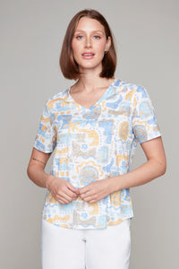 Carre Noir v-neck printed t-shirt