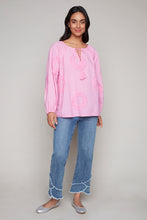 Charger l&#39;image dans la galerie, Carre Noir long sleeve tassel tie-front blouse
