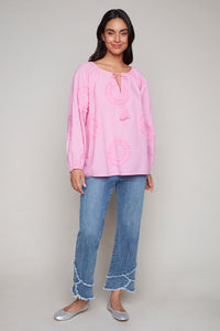 Carre Noir long sleeve tassel tie-front blouse