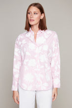 Load image into Gallery viewer, Carre Noir long sleeve striped floral button-front blouse

