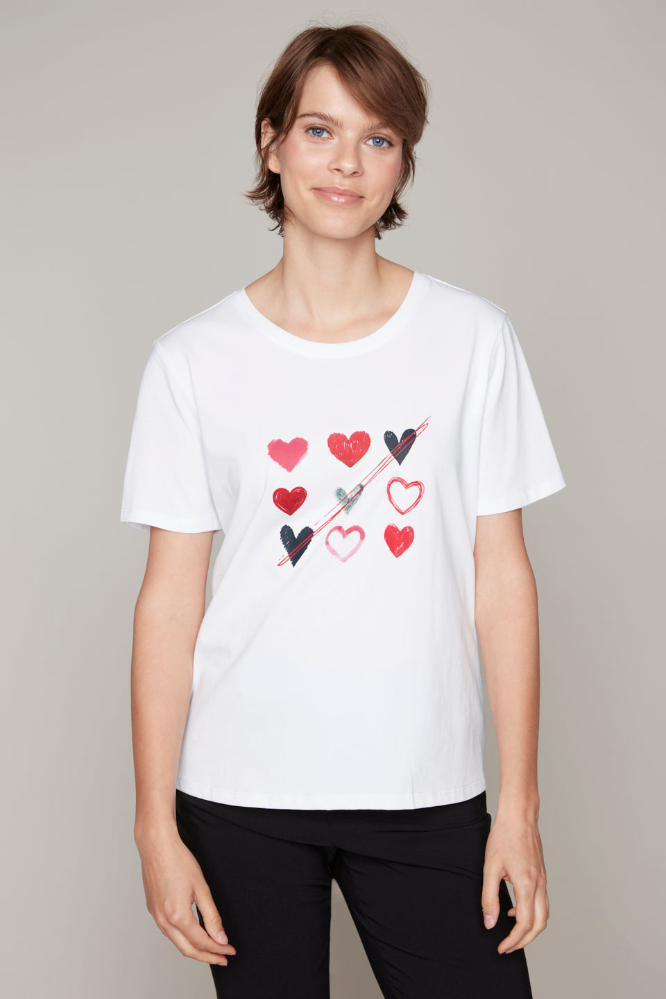 Carre Noir novelty t-shirt with multi heart print