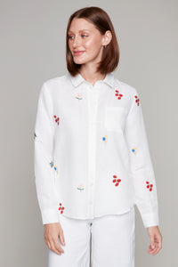 Carre Noir novelty button-up blouse