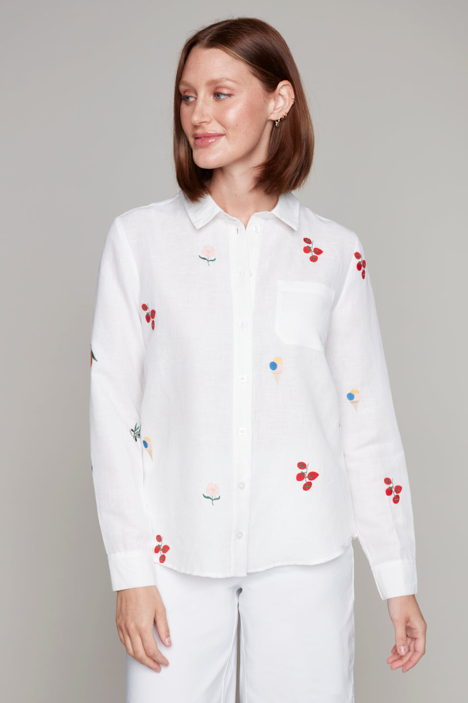 Carre Noir novelty button-up blouse