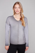 Charger l&#39;image dans la galerie, Carre Noir Shimmer Soft V-Neck Top
