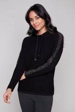 Load image into Gallery viewer, Carre Noir Embellished Cotton Hoodie
