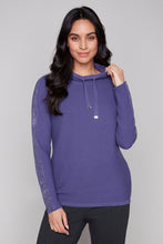 Load image into Gallery viewer, Carre Noir Embellished Cotton Hoodie

