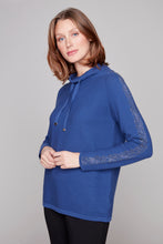 Load image into Gallery viewer, Carre Noir Embellished Cotton Hoodie
