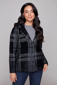 Carre Noir Fuzzy Check Button-Up Jacket