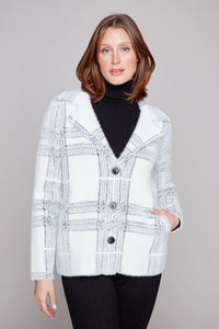 Carre Noir Fuzzy Check Button-Up Jacket