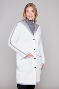 Carre Noir Reversible Contrast Trim Hooded Coat