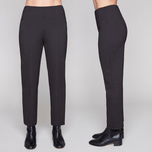 Carre Noir Textured Straight-Leg Pull-On Pant