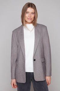 Carre Noir Herringbone Tailored Blazer