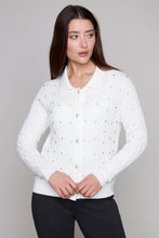 Load image into Gallery viewer, Carre Noir Crystal Collar Knit Cardigan
