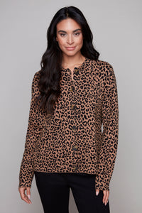 Carre Noir Wild Charm Leopard Knit Cardigan