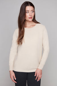 Carre Noir Ribbed Crewneck Sweater