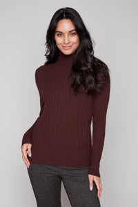 Carre Noir Textured Turtleneck Sweater