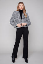 Load image into Gallery viewer, Carre Noir Checked Wool-Blend Cropped Blazer

