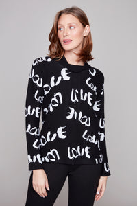 Carre Noir LOVE Print Cotton Sweater