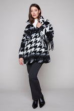Load image into Gallery viewer, Carre Noir Houndstooth Fringe Coat
